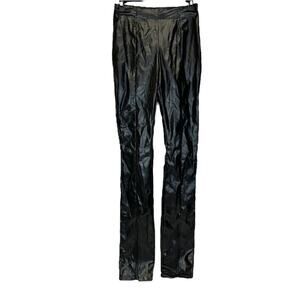 SBetro Suzanne Betro Faux Leather Front Slit Skinny‎ Pants Size S